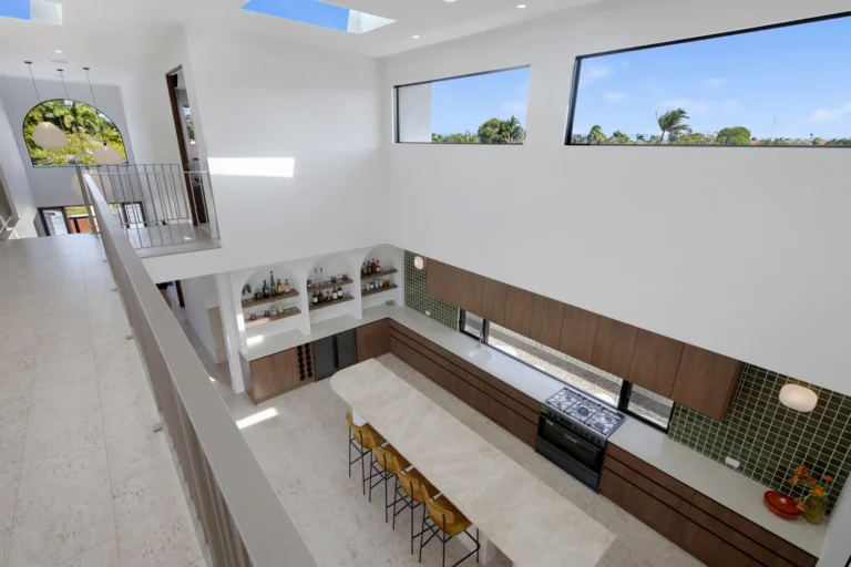 Modern kitchen with large center island.