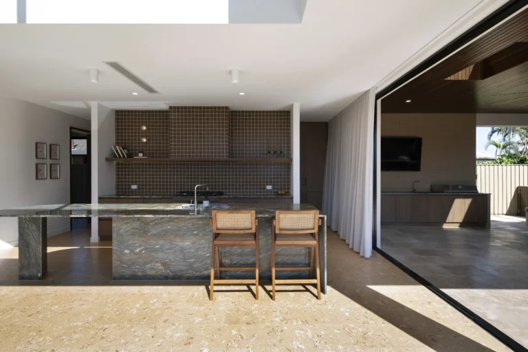 Modern open kitchen and dining area